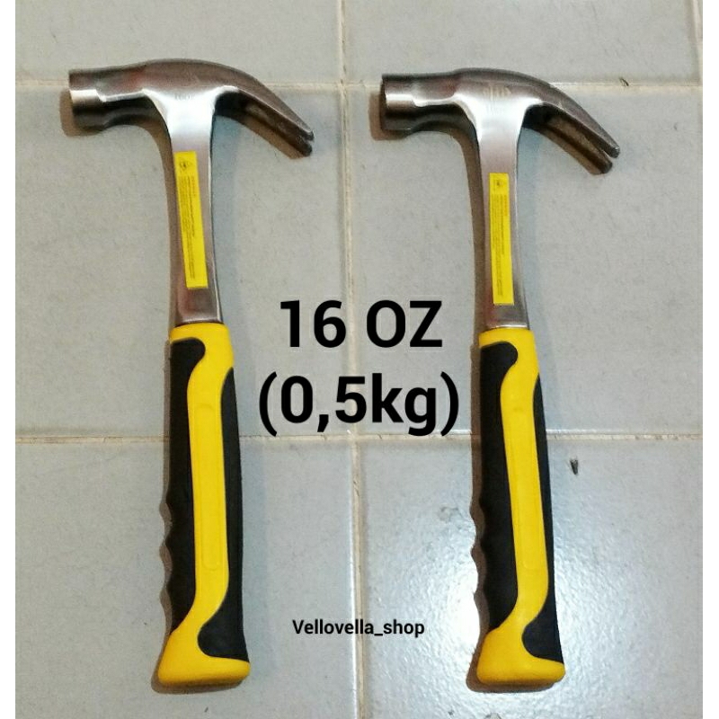 Palu Besi FIT palu Kambing Gagang Besi Lapis Karet 0.5kg Palu Serbaguna Palu Gangang Besi 16oz