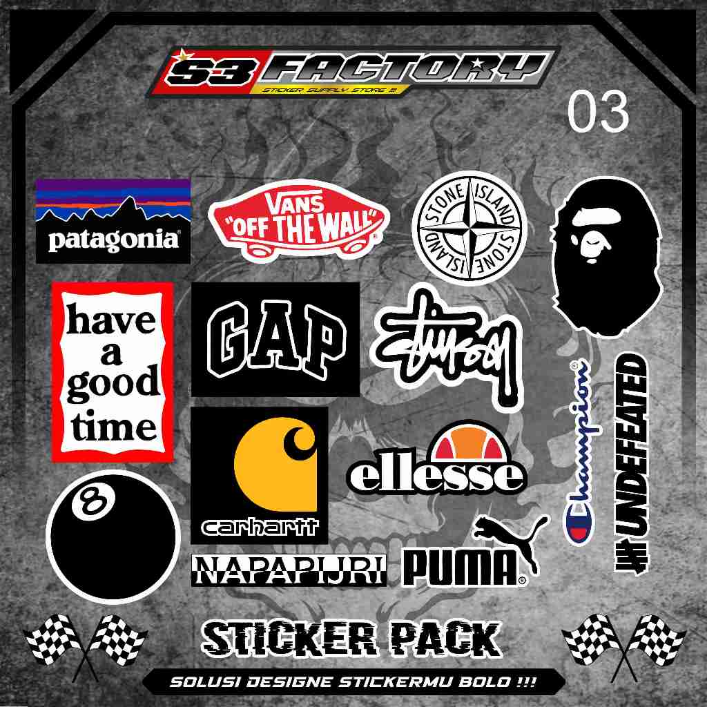 STICKER AESTHETIC RANDOM STIKER BAND MUSIK, BRAND INDO LUAR ANTI AIR UNTUK LAPTOP CASE HP HELM STICK