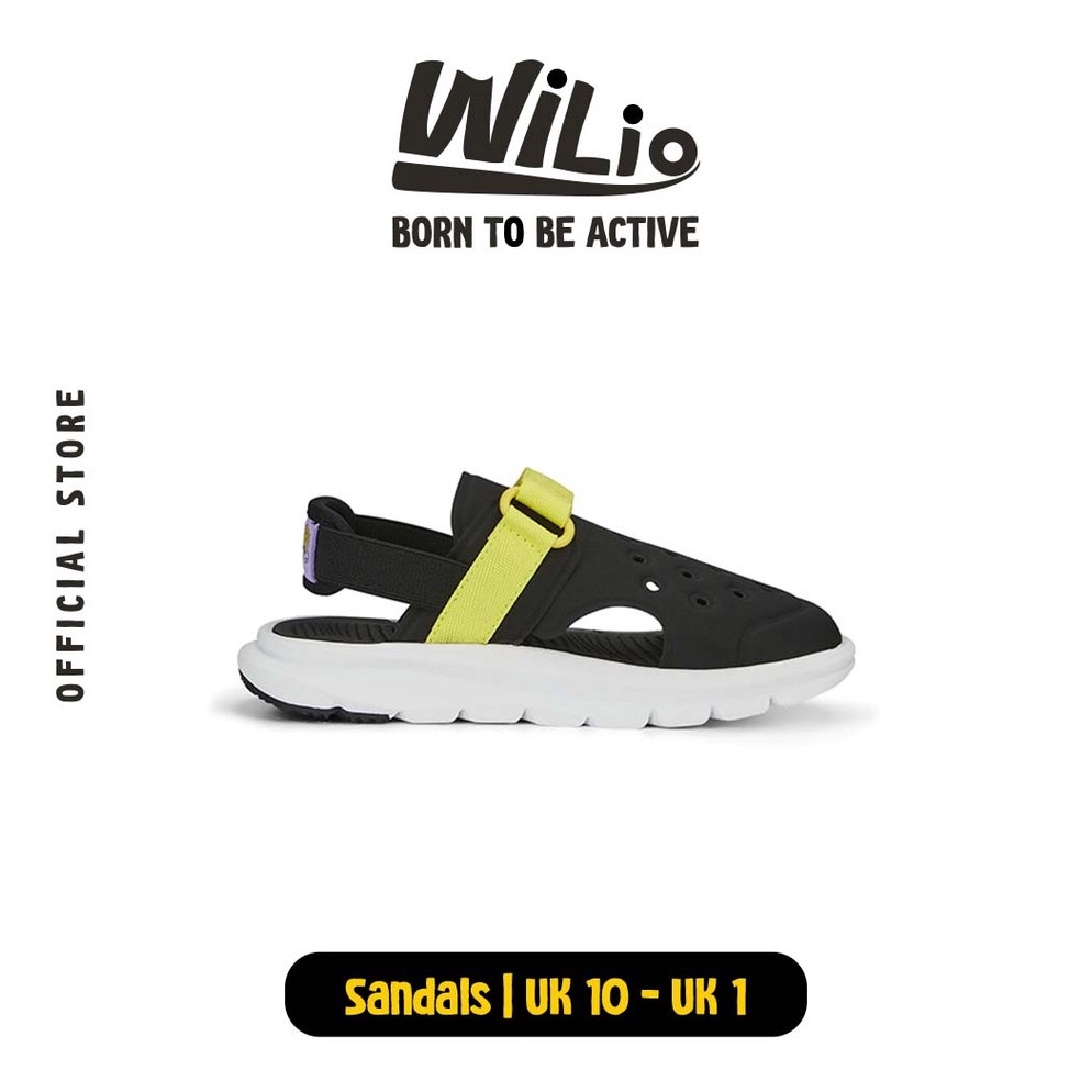 KODE C93E PUMA Evolve Sandal Spongebob A 391191  Sepatu Sandal Anak Hitam
