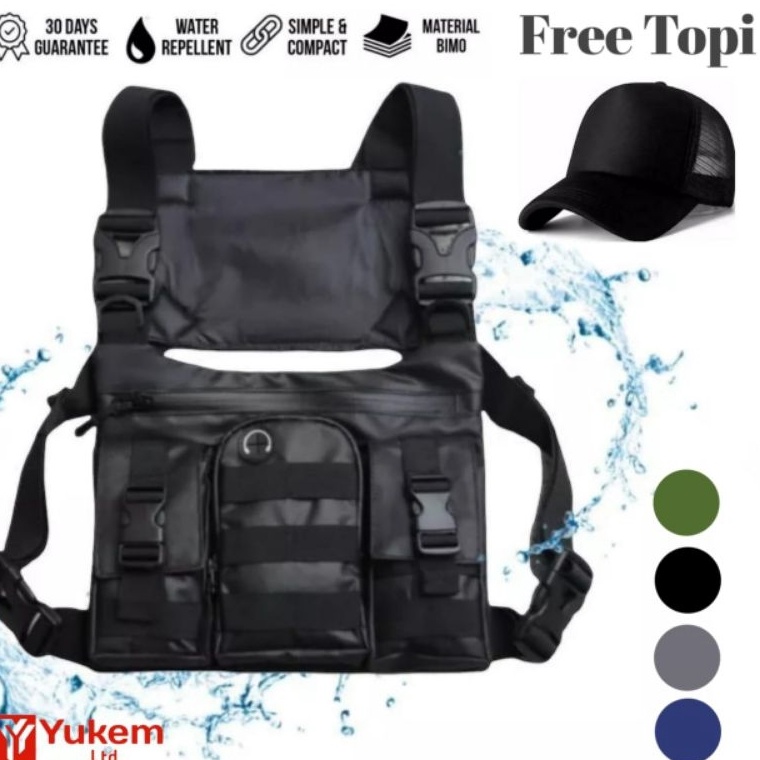 KODE Y56C JM1Tas Dada Chest Bag Waterproof Tas Rompi Pelingdung Dada Grab Ojek Tas Saku Depan Buat D