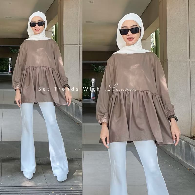 MOA Blouse Rempel Bawah Dada – Bahan Cotton, Gaya Simple & Nyaman