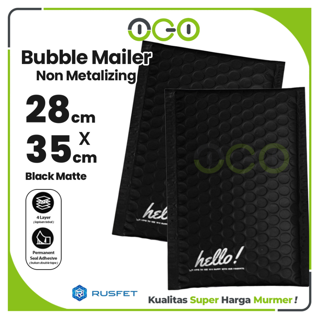 

Amplop Bubble Mailer Hello Series Hitam 28 x 35 cm Harga Satuan / Amplop Packing Online Shop Rusfet
