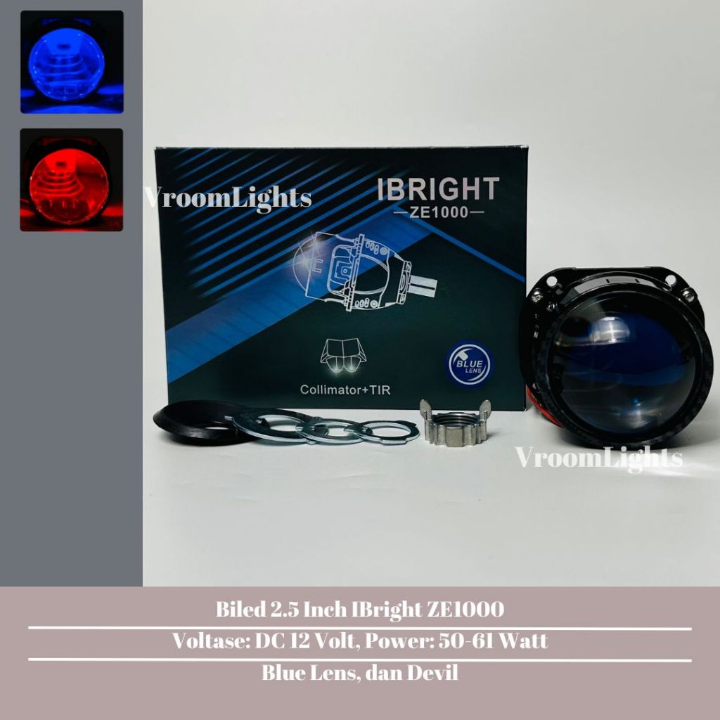 IBRIGHT Tipe ZE1000 Biled 2.5 Inch Blue Lens Plus Kipas