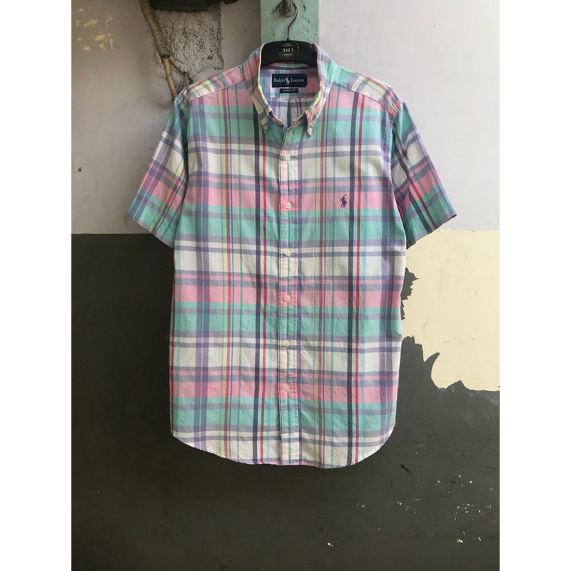 kemeja Ralph Lauren pria lengan pendek preloved