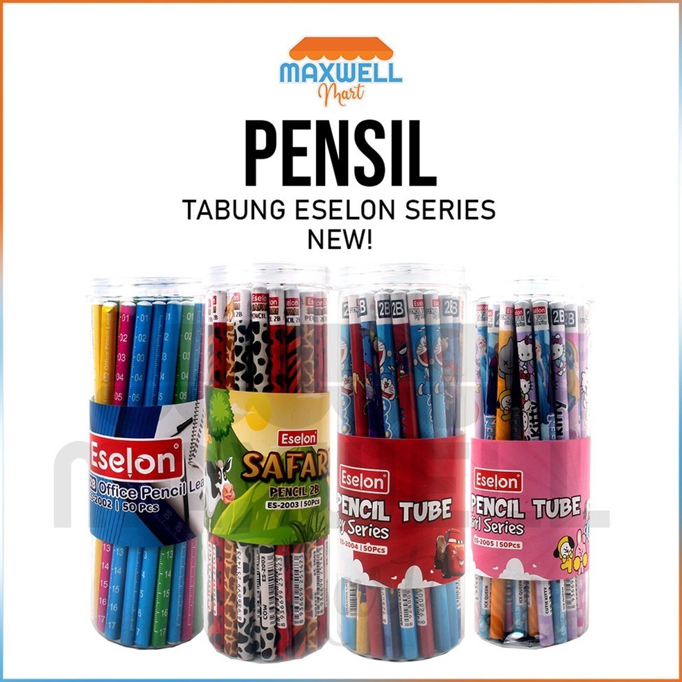 

KODE V13I ESJKT5pcs Pensil Karakter Eselon 1 Tabung Pensil 2B Karakter
