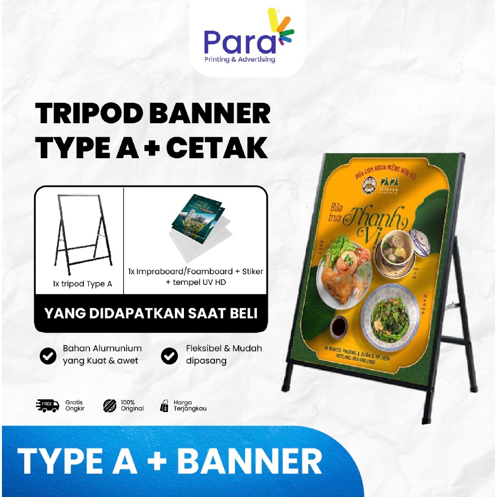 

TRIPOD TYPE A + FOAMBOARD/IMPRABOARD + STIKER HD