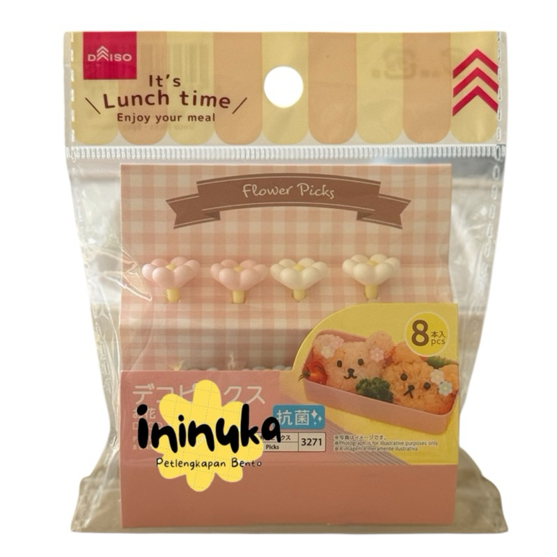 [Daiso] Bento Food Pick Flower Tusukan Bento Bunga Hiasan Bekal Bento Tools