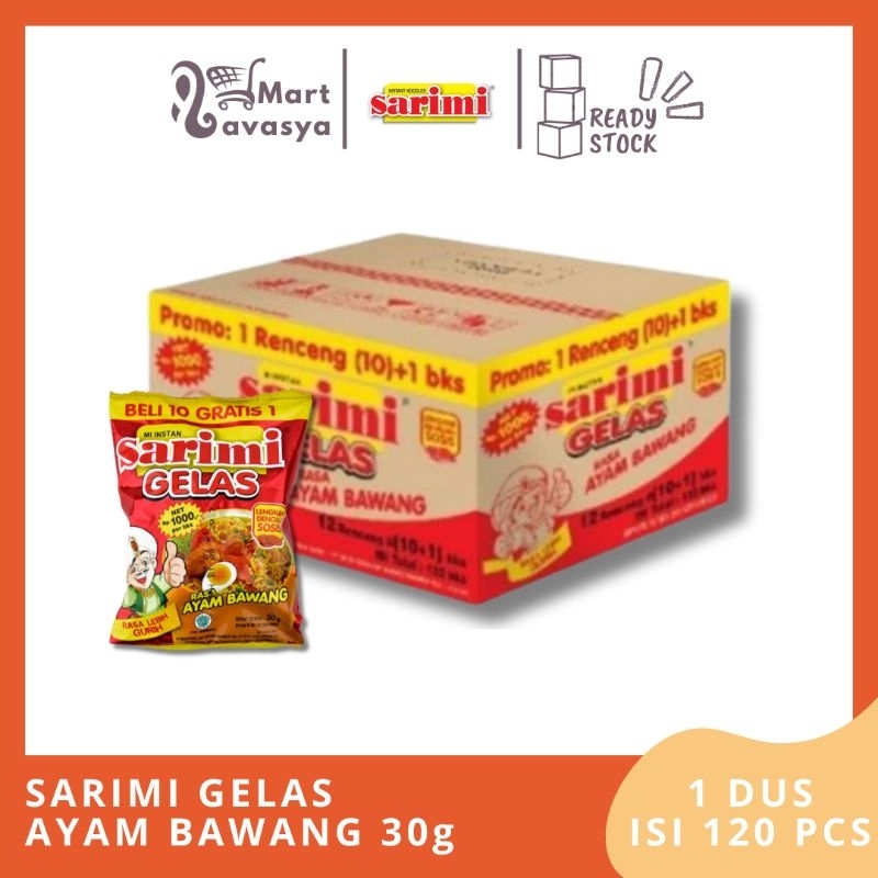 

SARIMI GELAS AYAM BAWANG 30g - 1 DUS ISI 120 PCS - KOTA BANDUNG - LAVASYA MART