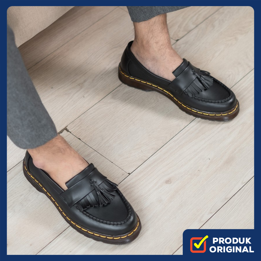 ZIGGY BLACK ORIGINAL x JACK Sepatu Loafers Hitam Pria Slip On Formal Casual Kerja Kantor Kuliah Slop