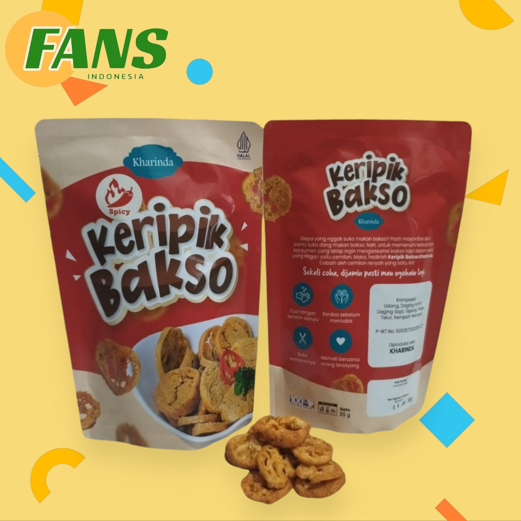 

KERIPIK BAKSO PEDAS 55GR | MEAT BALL CHIPS SPICY | GURIH BAKSO DALAM RENYAHNYA KERIPIK