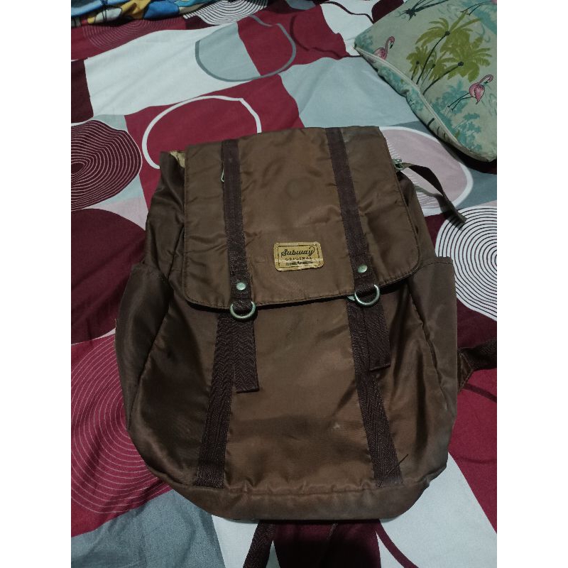 [PRELOVED] TAS RANSEL LAPTOP SEKOLAH PRIA + PARASUT ANTI AIR MERK SUBWAY