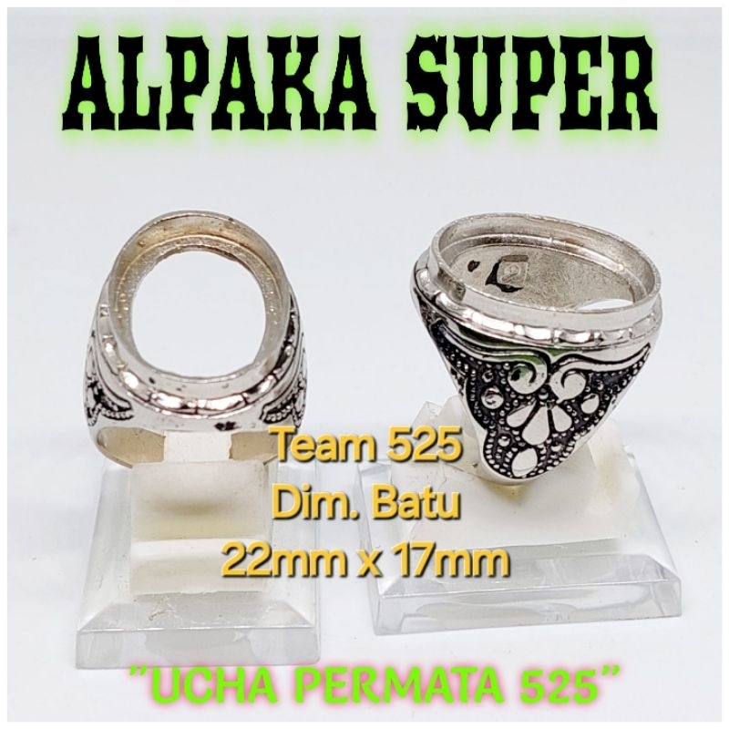 Ring emban alpaka super dim 22x17 tanam ukir ukiran bali pengikat ring cincin batu akik eceran kodia