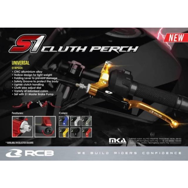 HANDLE HANDEL TUAS KOPLING RCB S1 HITAM GOLD MERAH BIRU SILVER ORIGINAL