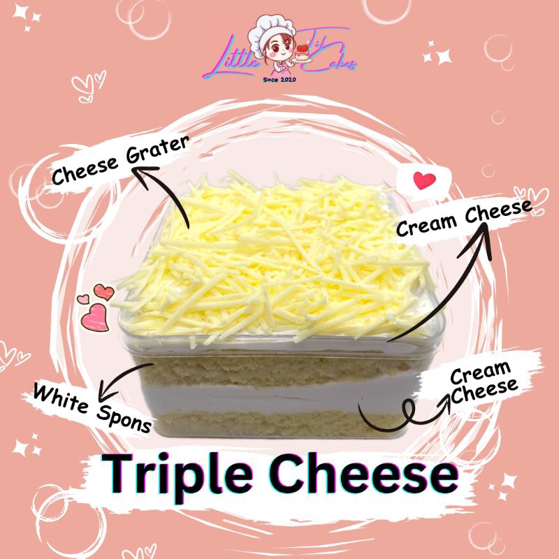 

Triple Cheese Dessert Box ±500ml (10x10x6)