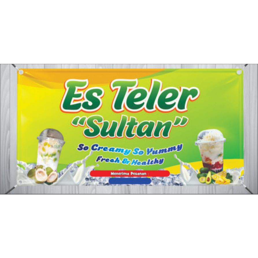 Banner ES TELER SULTAN, Spanduk ES TELER, Banner ES TELER SULTAN, Spanduk ES TELER