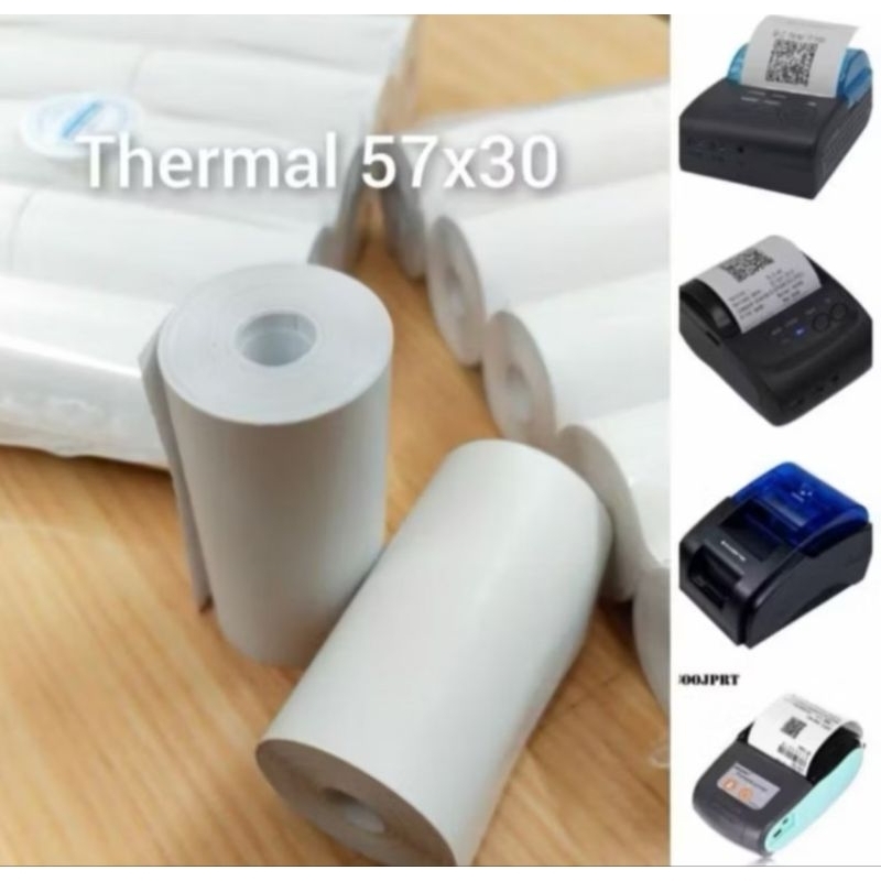 

KERTAS STRUK THERMAL POLOS CORELESS PRINTER BLUETOOTH 58X30mm
