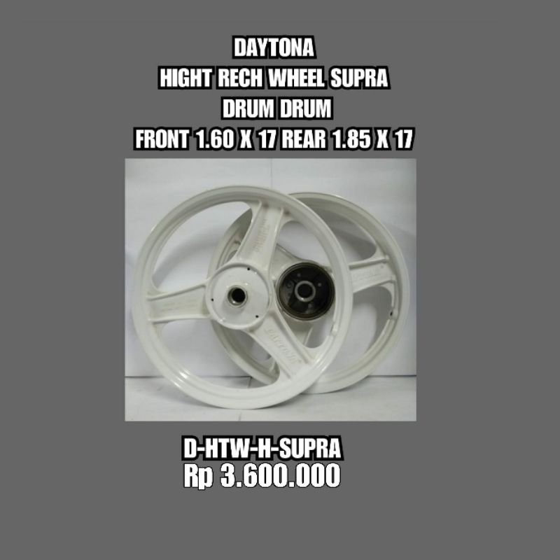 velg peleg DAYTONA HIGH TECH WHEEL SUPRA X DISC DRUM dan DRUM DRUM
