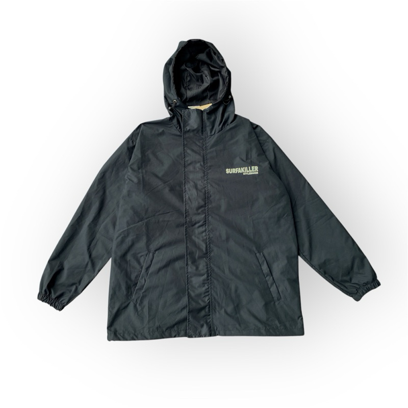 Surfakiller Jaket Parasut Windbreaker Hitam