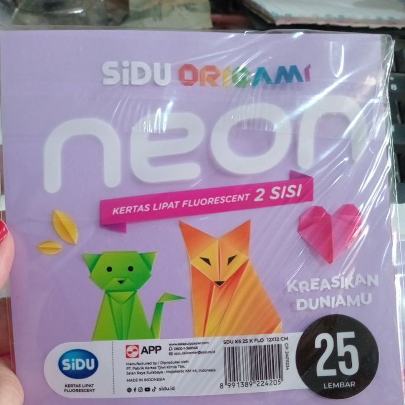 

kertas origami bolak balik dua sisi 12×12 neon sidu