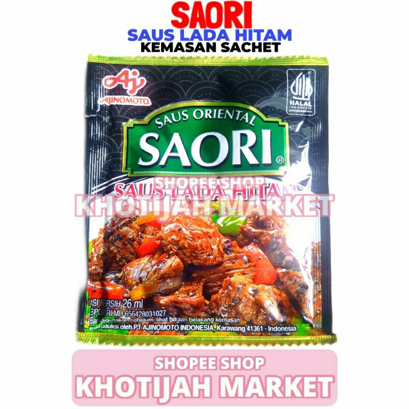 

Saori Saus Lada Hitam 26 ML Sachetan