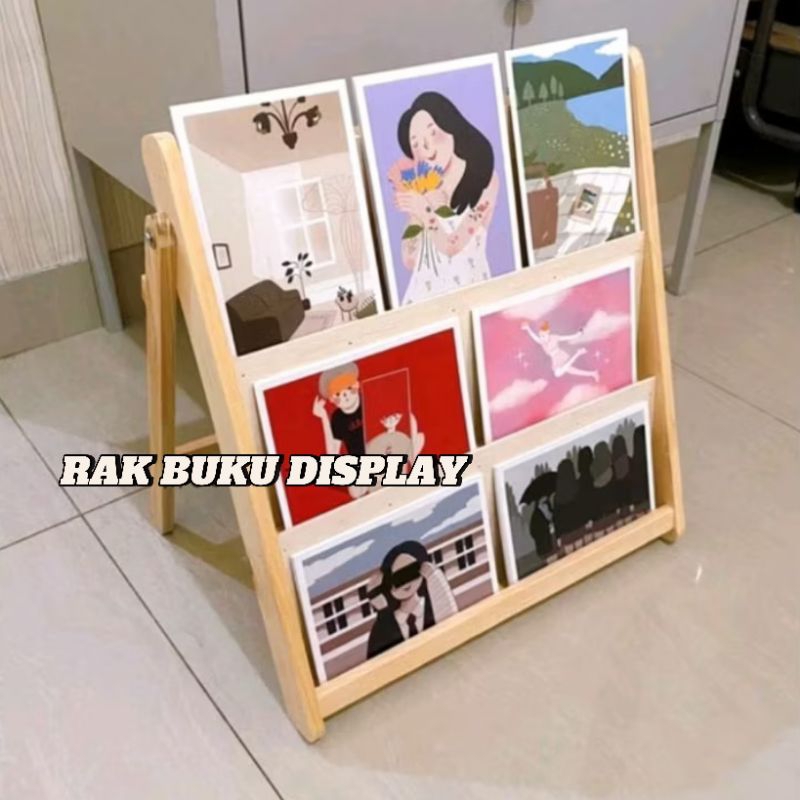 RAK BUKU DISPLAY / STANDING BUKU MAJALAH ANAK / TEMPAT BUKU POJOK BACA