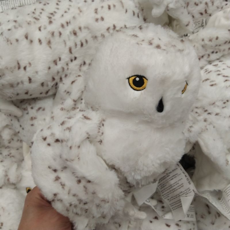 IKEA SKOGSDUVA boneka tangan burung hantu salju putih