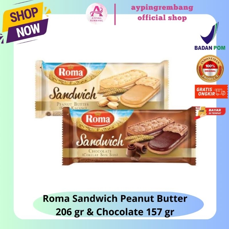 

Roma Sandwichi Chocolate 157 gr | Peanut Butter 206 gr