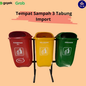 Tempat Sampah 3 Tabung Import