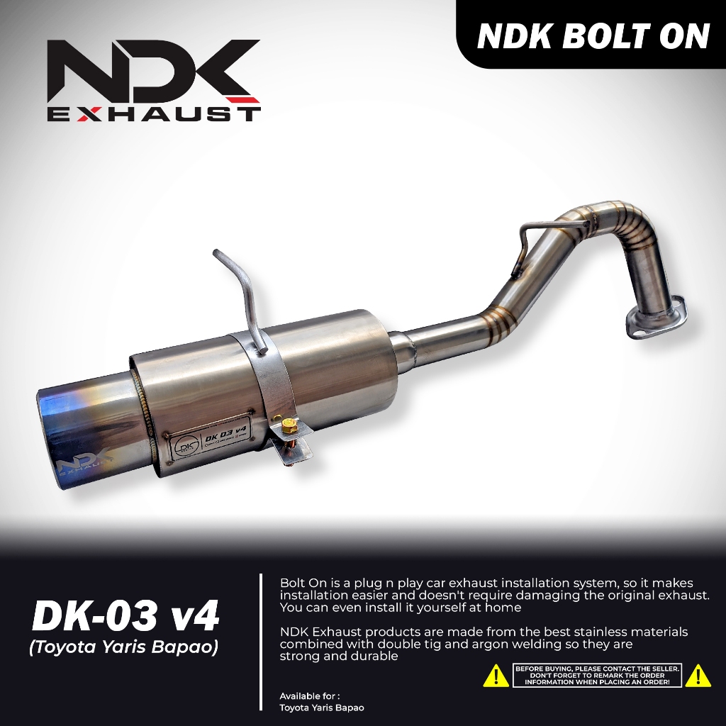 Knalpot NDK Bolt On Yaris Bapao Muffler DK03V4 Knalpot Mobil Racing Yaris NDK EXHAUST