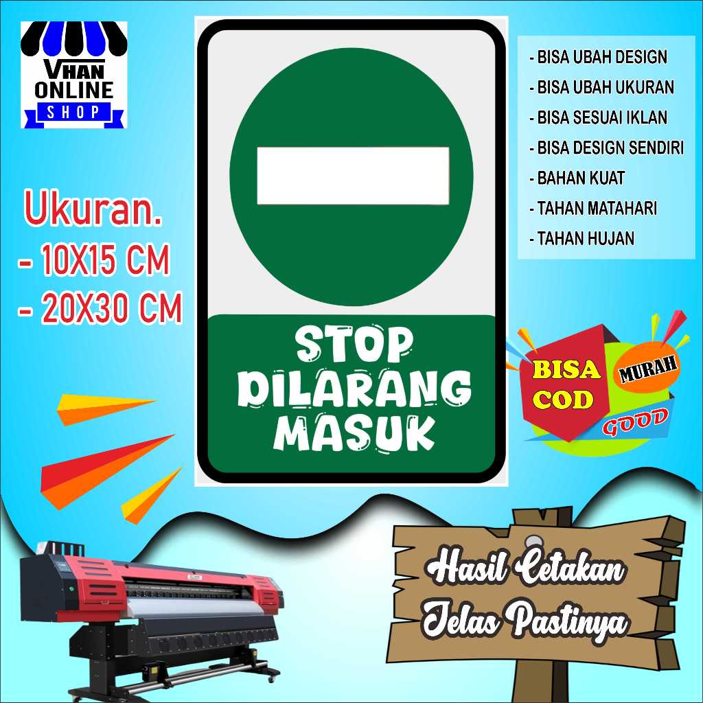 

Stiker Tempelan Tulisan Stop Dilarang Masuk Keren Hijau