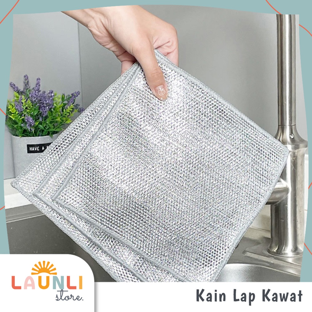 Kain Lap Kawat Pembersih Dapur Serbaguna Serabut Penggosok Kerak Membandel Kamar Mandi