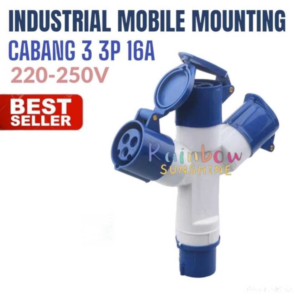 

7lekkar - industrial mobile mounting socket cabang 3 3p 16a 1013 ip44