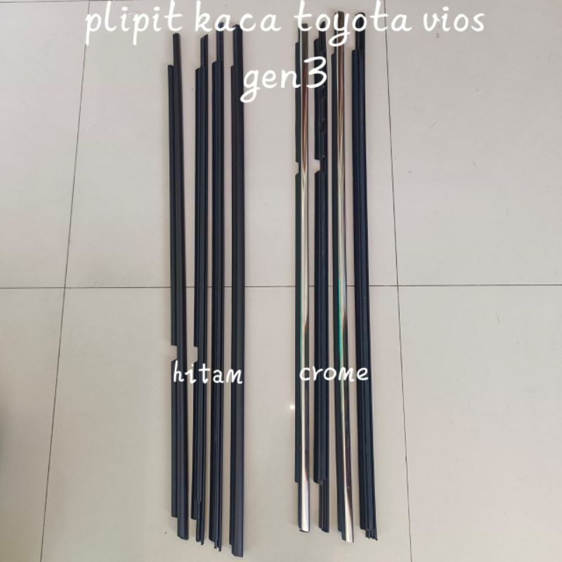 KARET PLIPIT KACA PINTU LUAR TOYOTA VIOS GEN3 DEPAN TENGAH LH/RH