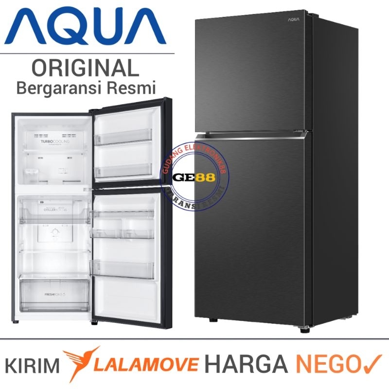 Kulkas AQUA 2 Pintu 185 Liter AQR-DTM245CBP-DS/LS Lemari Es Aqua 2 Pintu