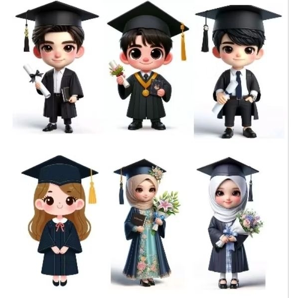 Topper wisuda untuk buket/tower snack/mading snack/cake snack