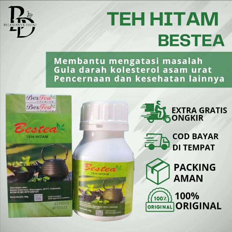 

BESTEA Teh Hitam Asli - Herbal Alami untuk Diet & Kesehatan Tubuh 80g