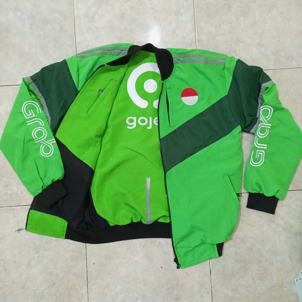 JAKET GOJEK BOLAK BALIK GRAB READY SIZE M -5XL