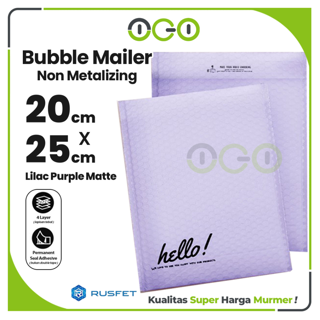 

Amplop Bubble Mailer Ungu Lilac Purple 20 x 25 cm Harga Satuan / Amplop Packing Olshop Hello Rusfet
