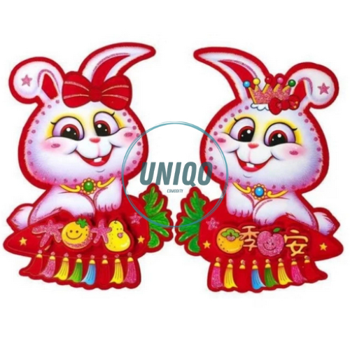 

Aksesoris Sticker Stiker Kelinci Lucu Hiasan Hari Raya Imlek Cina Tempelan Pintu Dinding Rumah Ergonomis