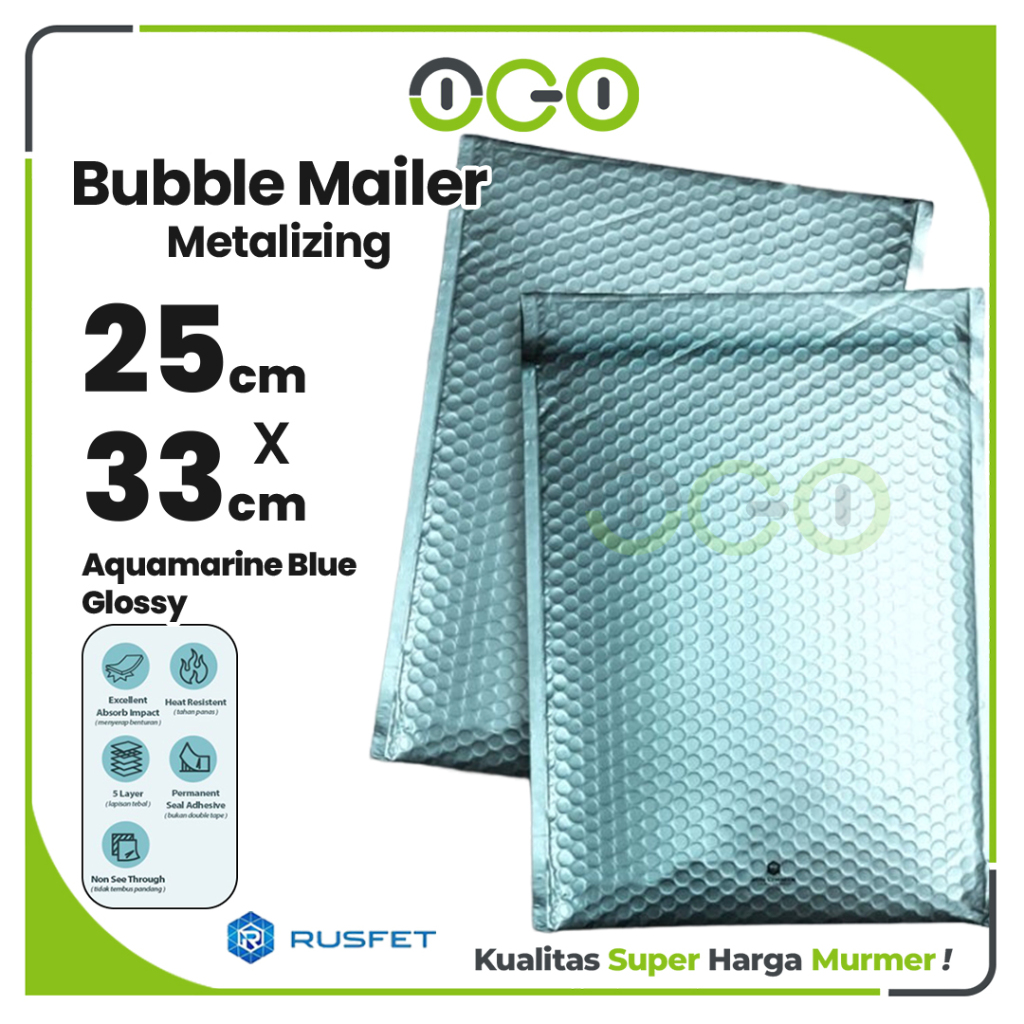 

Amplop Bubble Mailer Aquamarine Blue 25 x 33 cm Harga Satuan / Amplop Packing Olshop Hello Rusfet