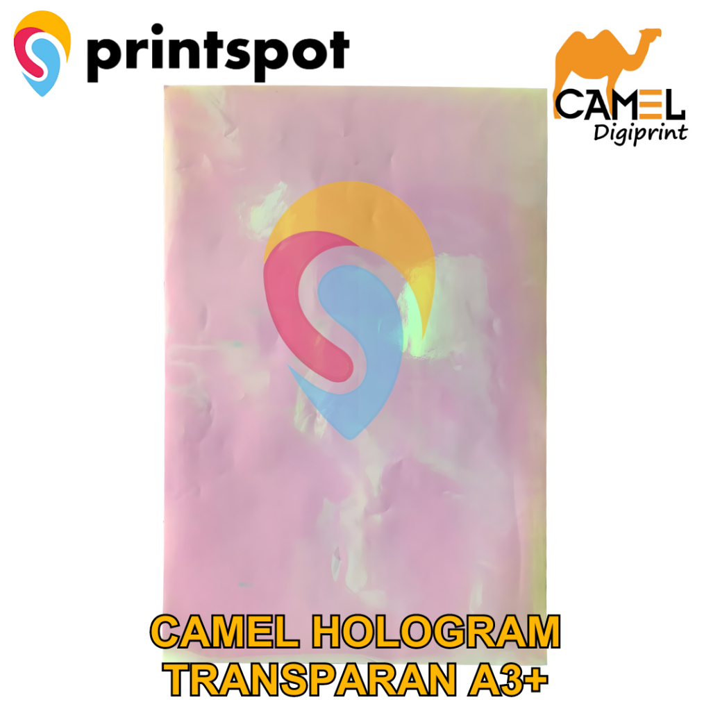 

Sticker Vinyl Laser Camel Digiprint Hologram Transparan IRIDESCENT Labe Kemasan Anti Air Tidak mudah Sobek A3+