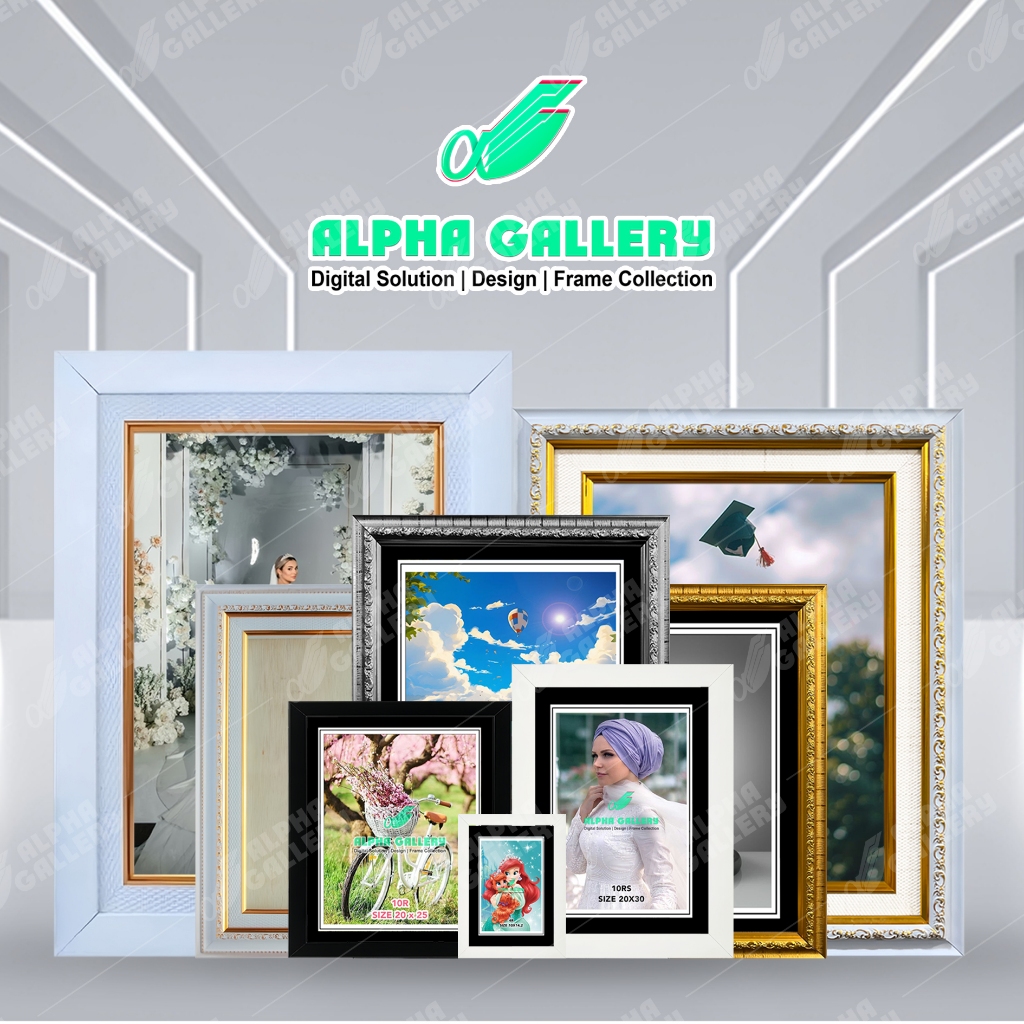 Pigura / Frame Mahar 12R Ukir Emas