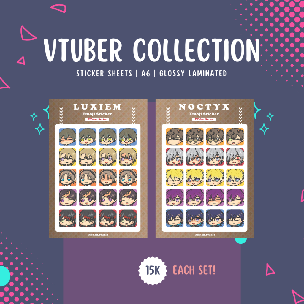 

Vtuber Series! | Luxiem & Noctyx Sticker Sheets