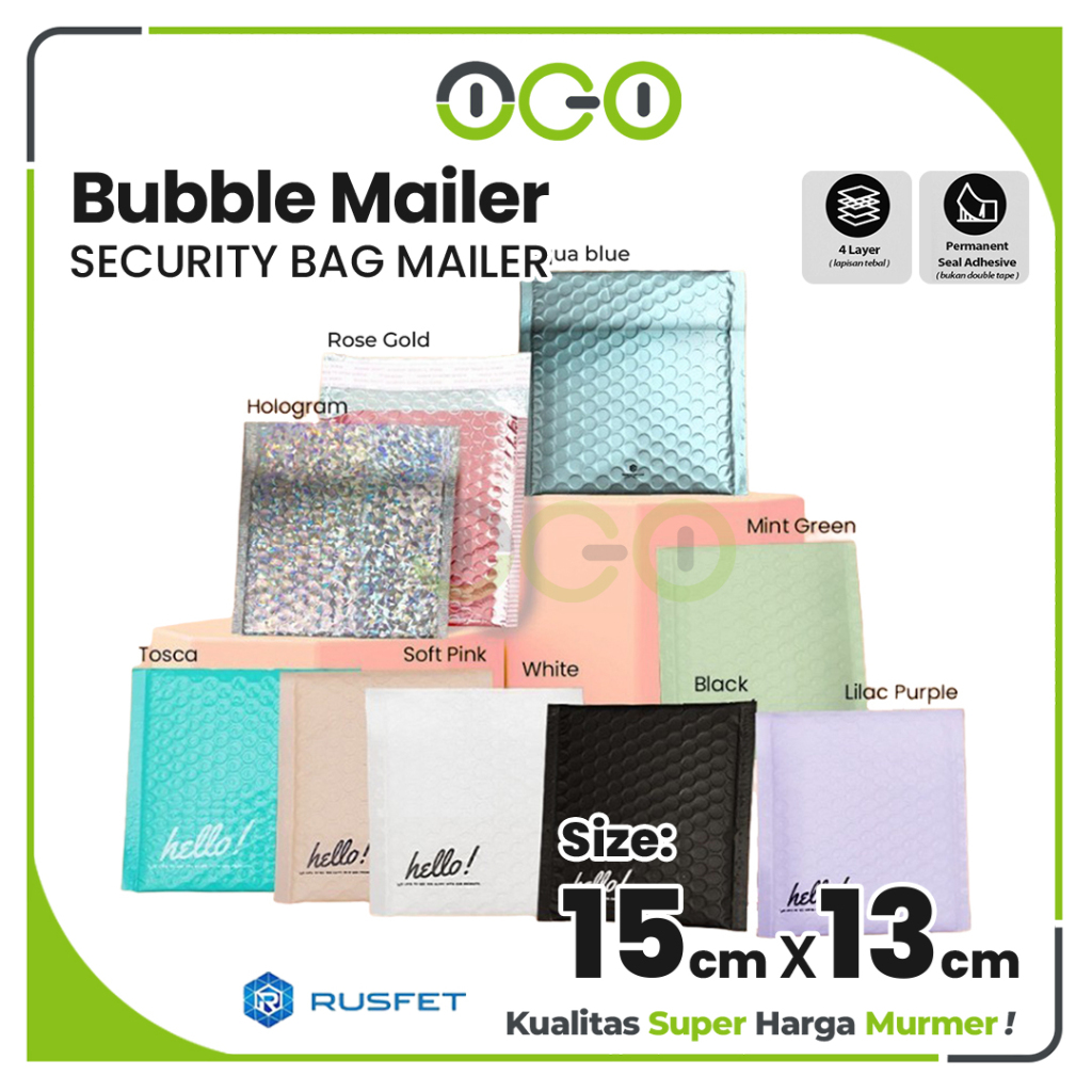 

Amplop Packing Bubble Mailer Ukuran 15 x 13 cm Harga Ecer Satuan / Amplop Security Bag Mailer Rusfet