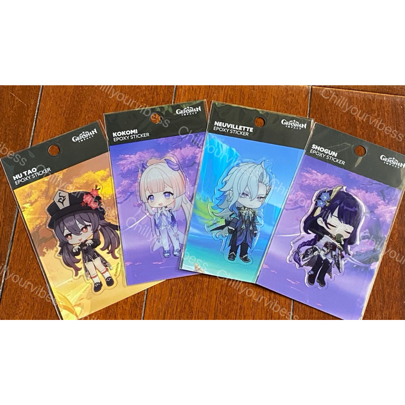 WTS SELL JUAL STICKER GENSHIN x LINE KOREA SEALED ORI hu tao kokomi neuvillette shogun