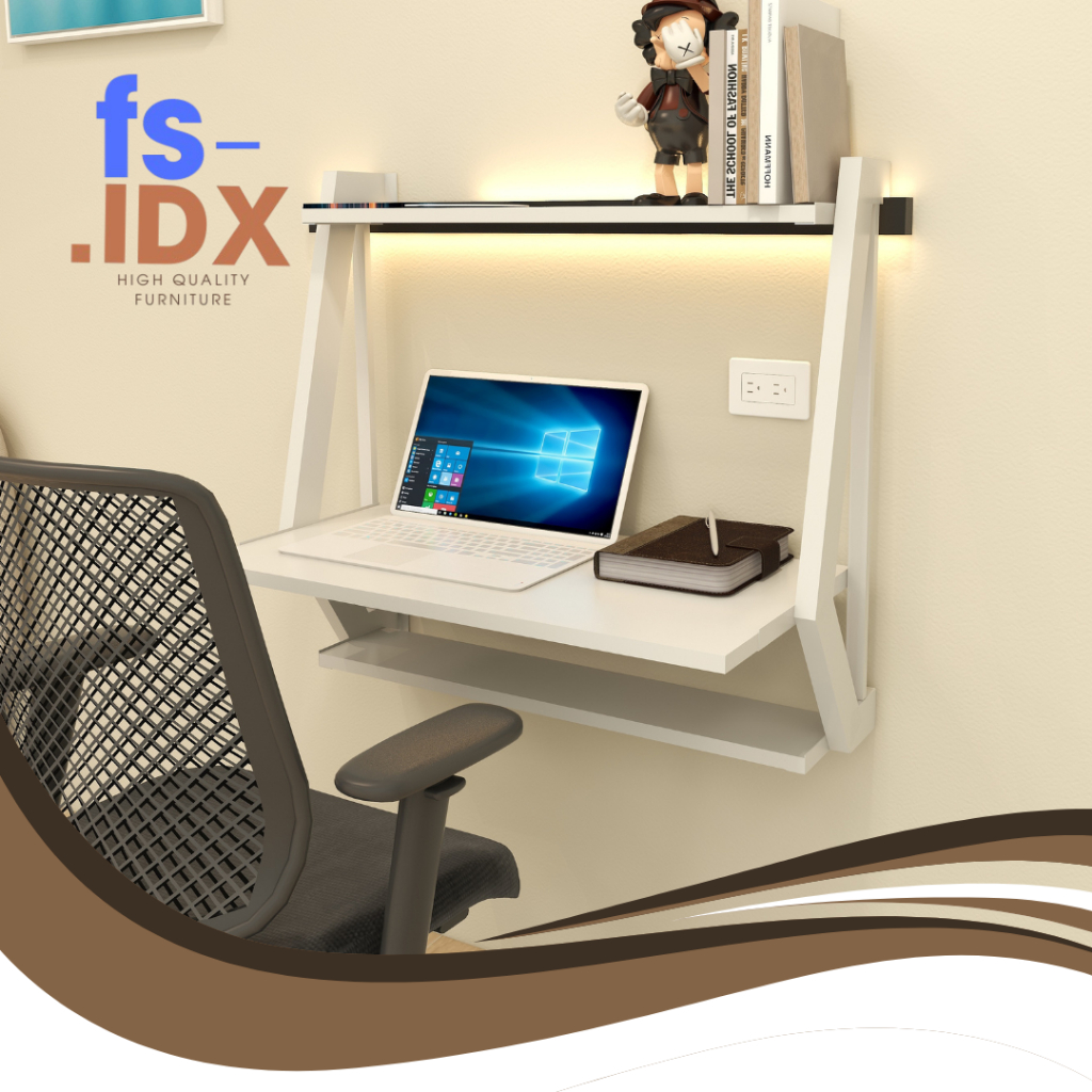 Meja dinding Meja komputer meja belajar meja laptop murah meja kayu dan besi