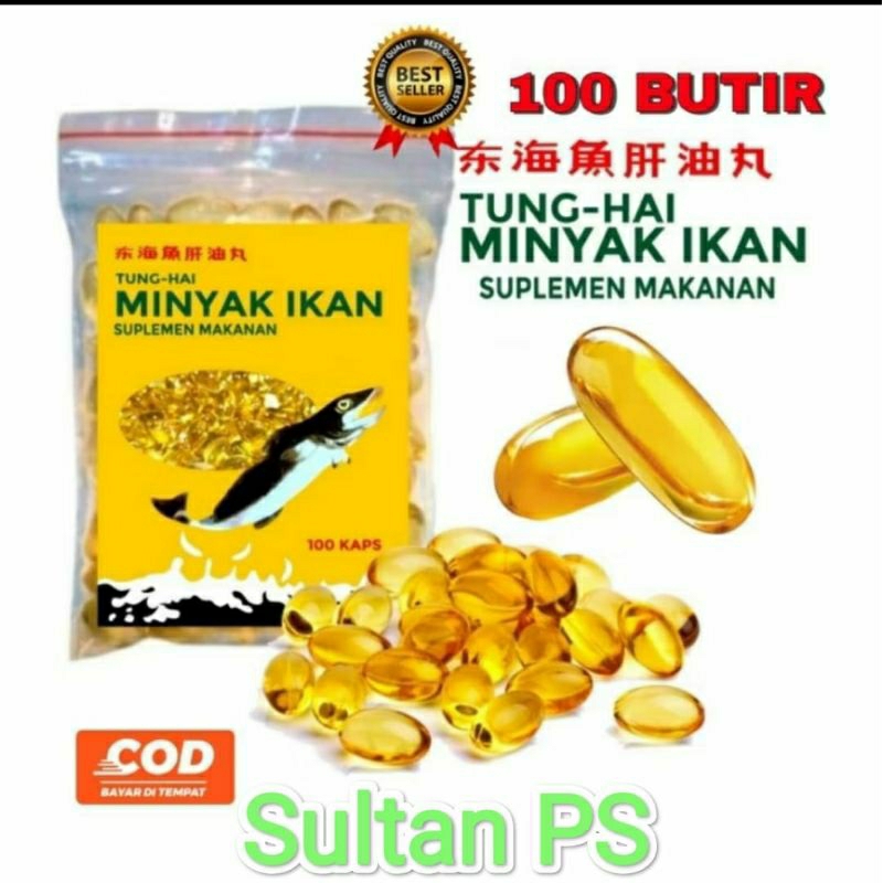 minyak ikan tung hai untuk hewan 100 butir