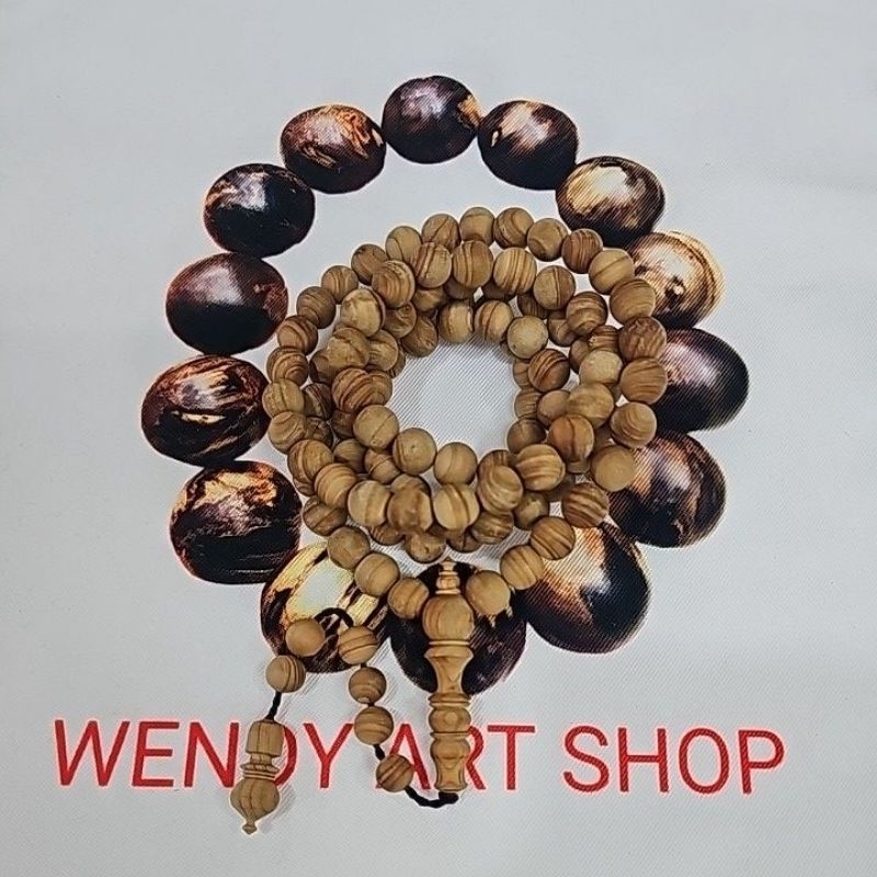 Tasbih Kayu Cemara Mirip Cendana +/- 10 MM 99 Butir