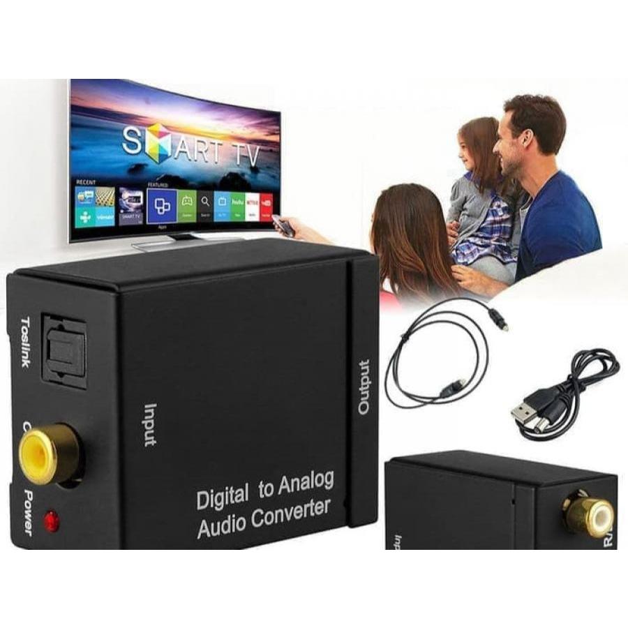 Konverter Audio Digital ke Analog Toslink Optik/Koaksial ke RCA TV
