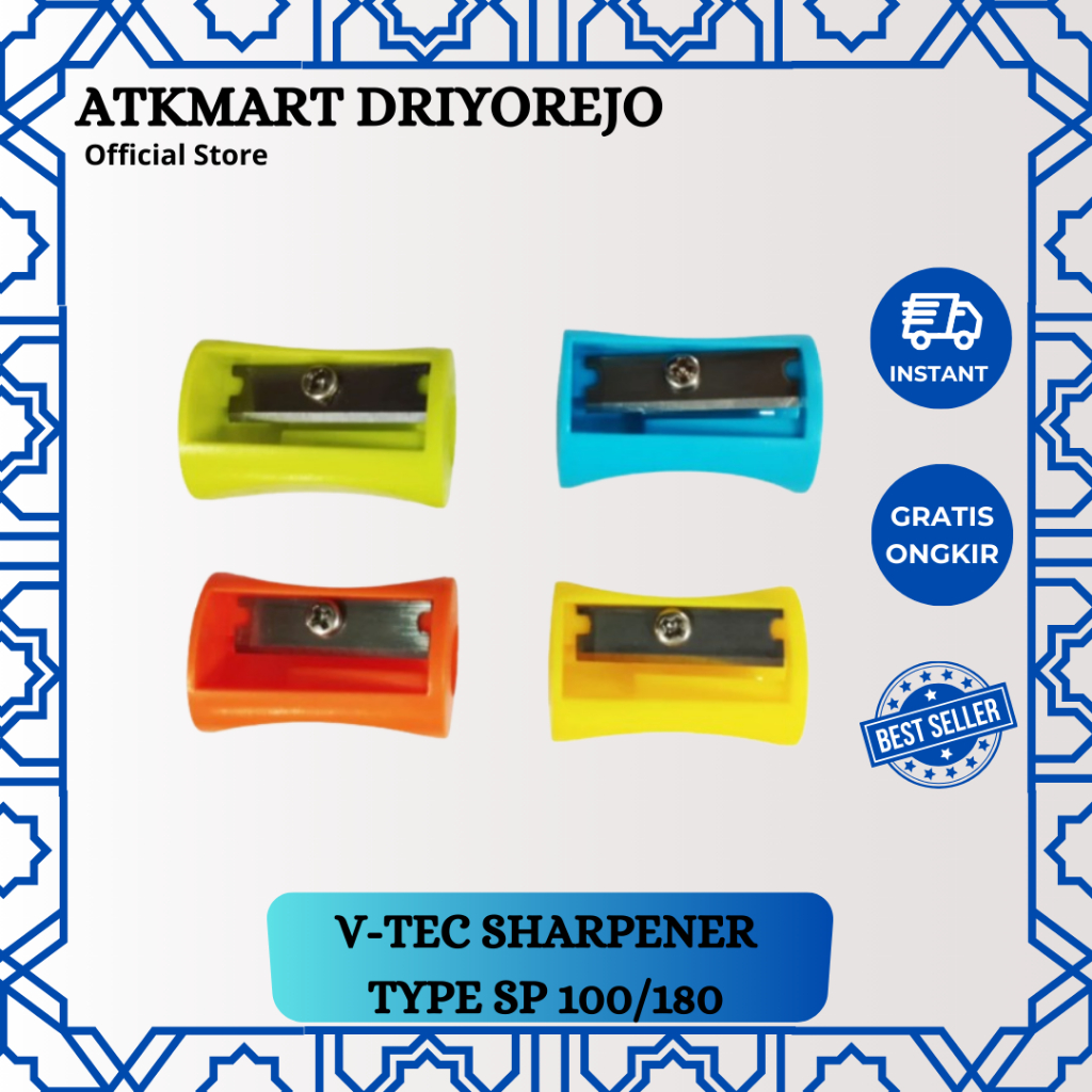 

(5 PCS) SERUTAN PENSIL MANUAL V-TEC SHARPENER TYPE SP 100/180 RAUTAN MINI TAJAM